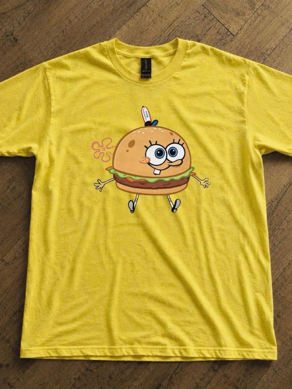 Gildan Yellow SpongeBurger Character Graphic Tee